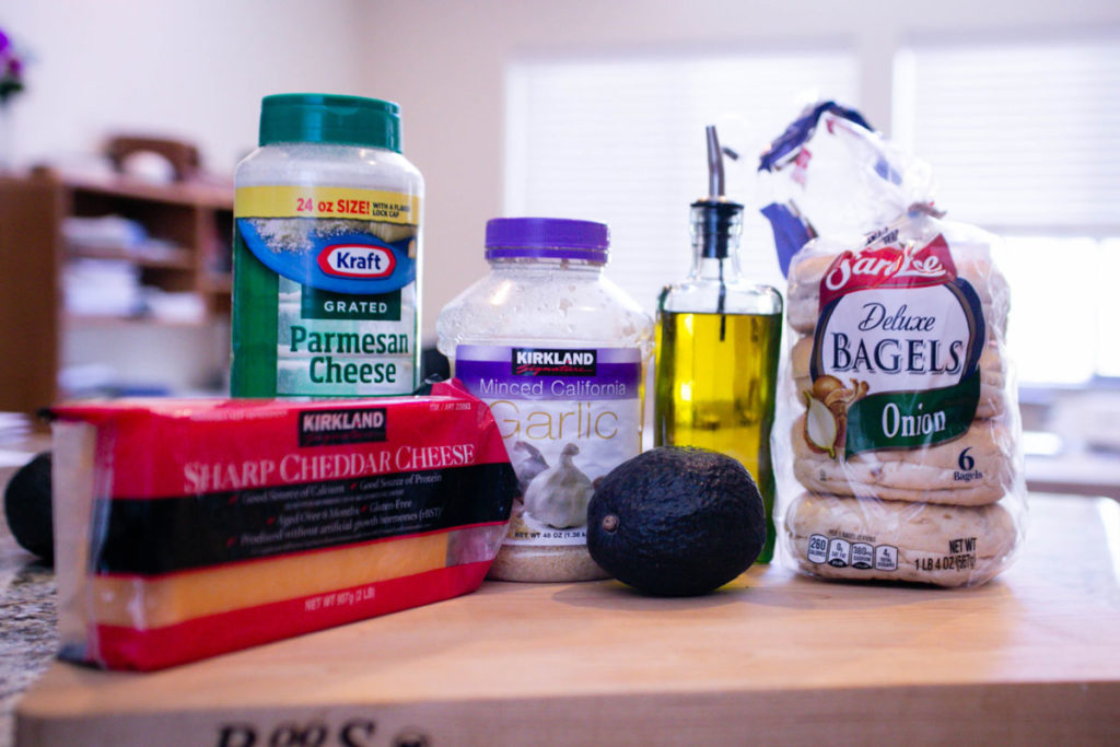 Avocado Cheese Bagel Ingredients