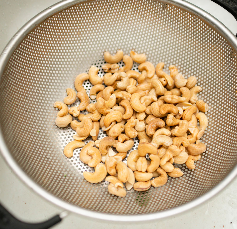 drain cashews