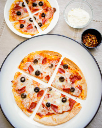 Tortilla Pizzas and Toppings